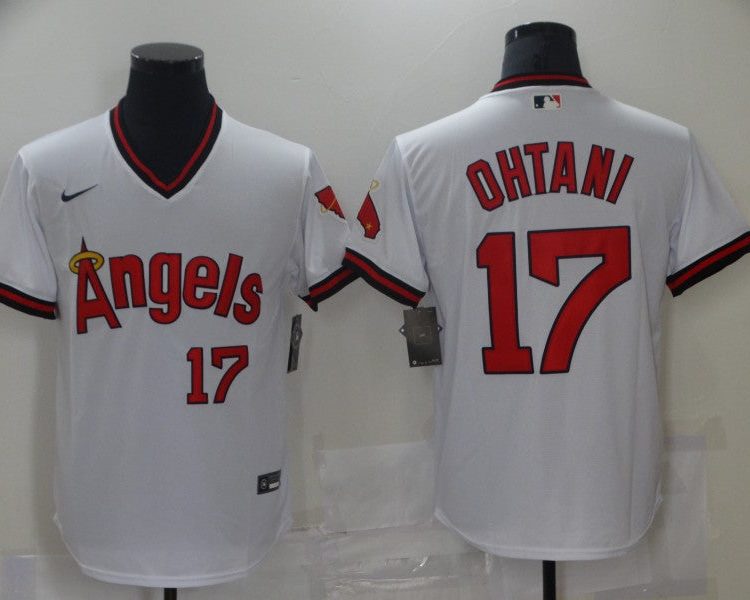 Men's Los Angeles Angels Shohei Ohtani #17 White Printed Baseball Jersey