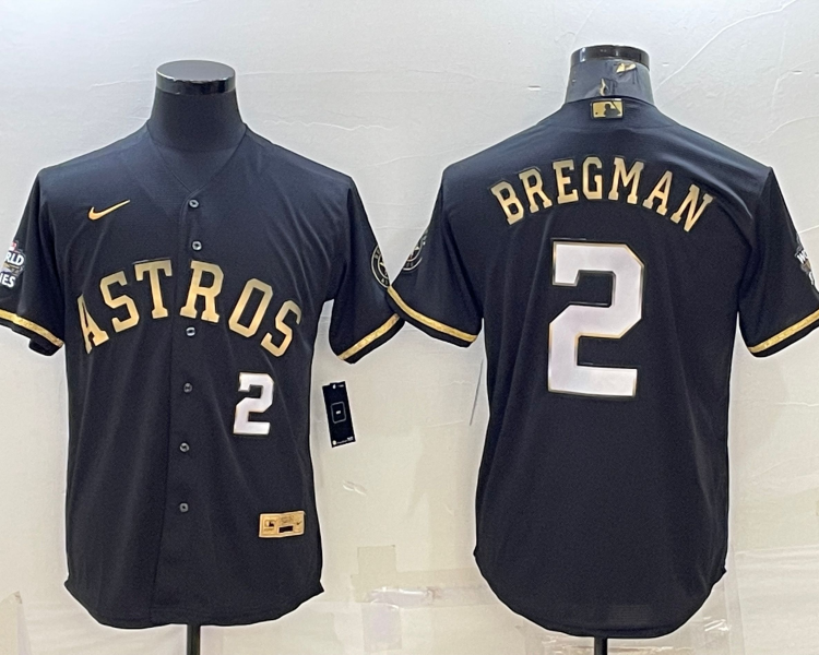 Men's Houston Astros Alex Bregman #2 Black Alternate Jersey