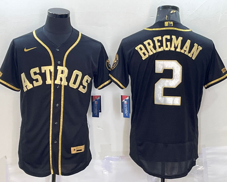 Men's Houston Astros Alex Bregman #2 Black Team Jersey