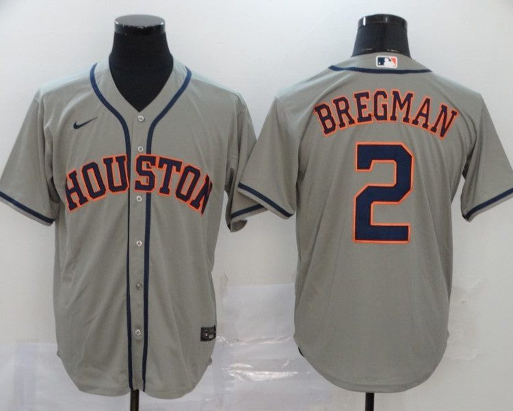 Men's Houston Astros Alex Bregman #2 Gray Baseball Jersey