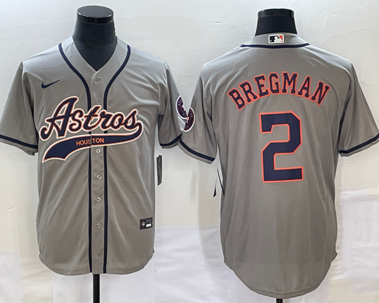 Men's Houston Astros Alex Bregman #2 Gray Jersey Joint Edition