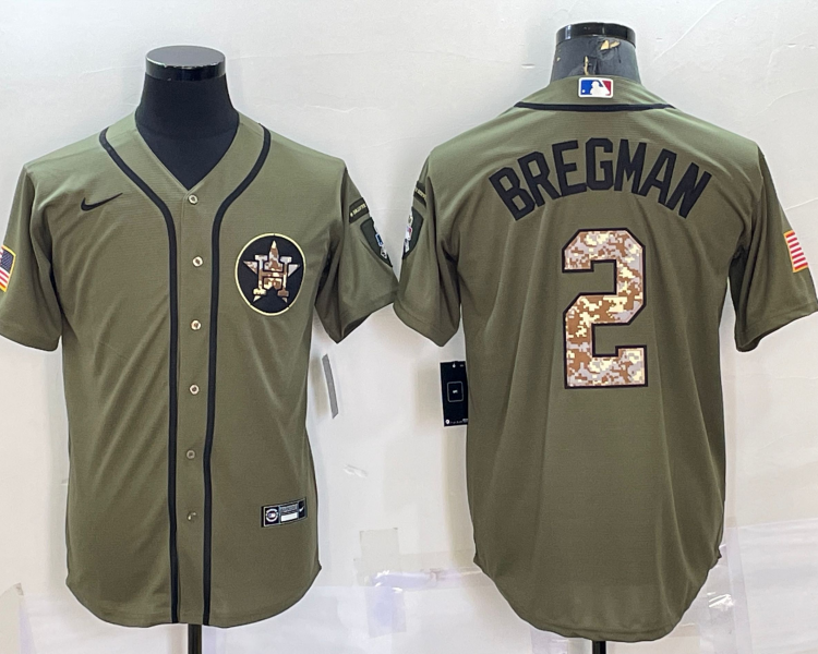 Men's Houston Astros Alex Bregman #2 Green Jersey