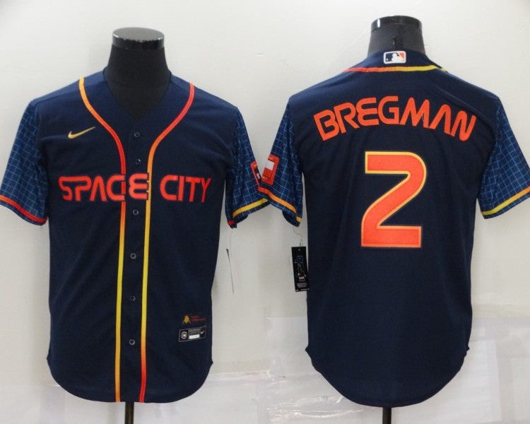 Men's Houston Astros Alex Bregman #2 Navy Space City Jersey
