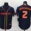 Men's Houston Astros Alex Bregman #2 Navy Space City Jersey