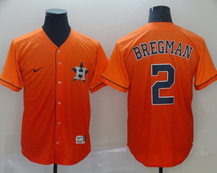 Men's Houston Astros Alex Bregman #2 Orange Authentic Jersey