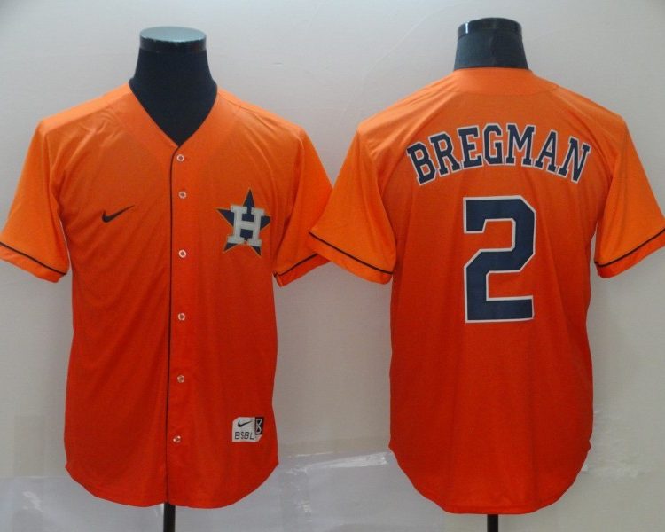 Men's Houston Astros Alex Bregman #2 Orange Authentic Jersey