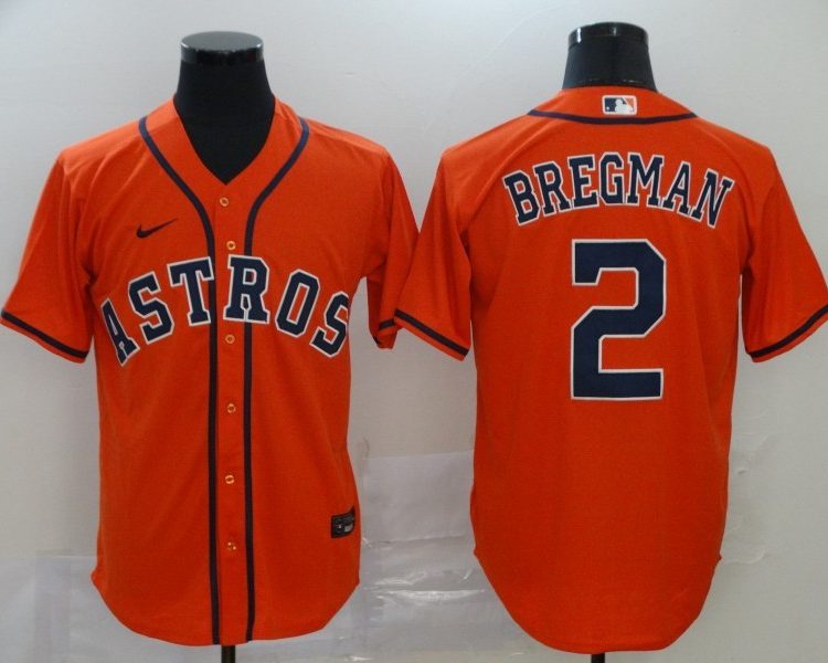 Men's Houston Astros Alex Bregman #2 Orange Baseball Jersey