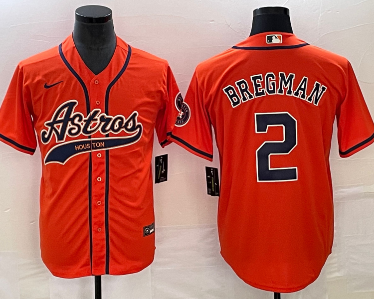 Men's Houston Astros Alex Bregman #2 Orange Jersey Joint Edition