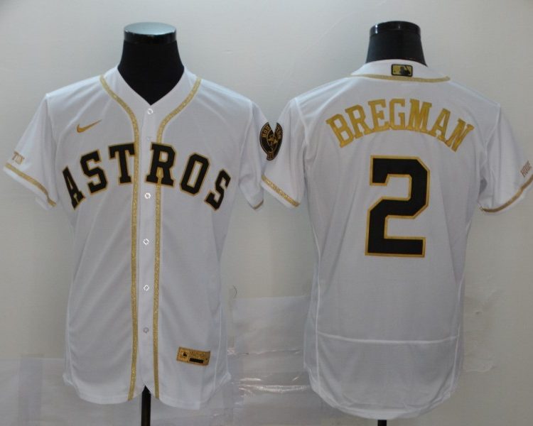 Men's Houston Astros Alex Bregman #2 White Authentic Jersey