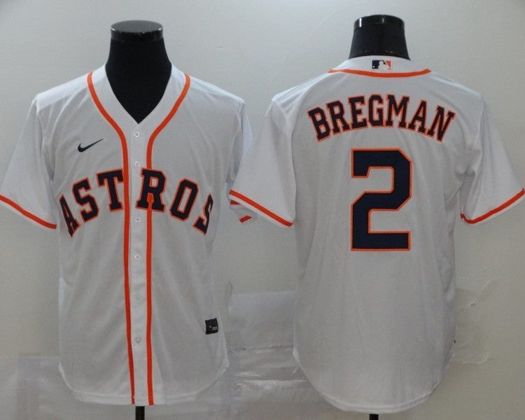 Men's Houston Astros Alex Bregman #2 White Baseball Jersey