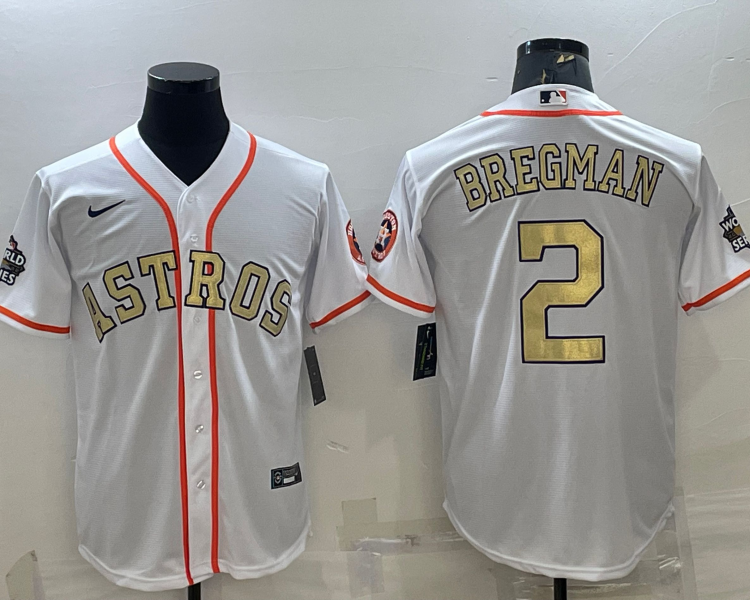 Men's Houston Astros Alex Bregman #2 White Jersey