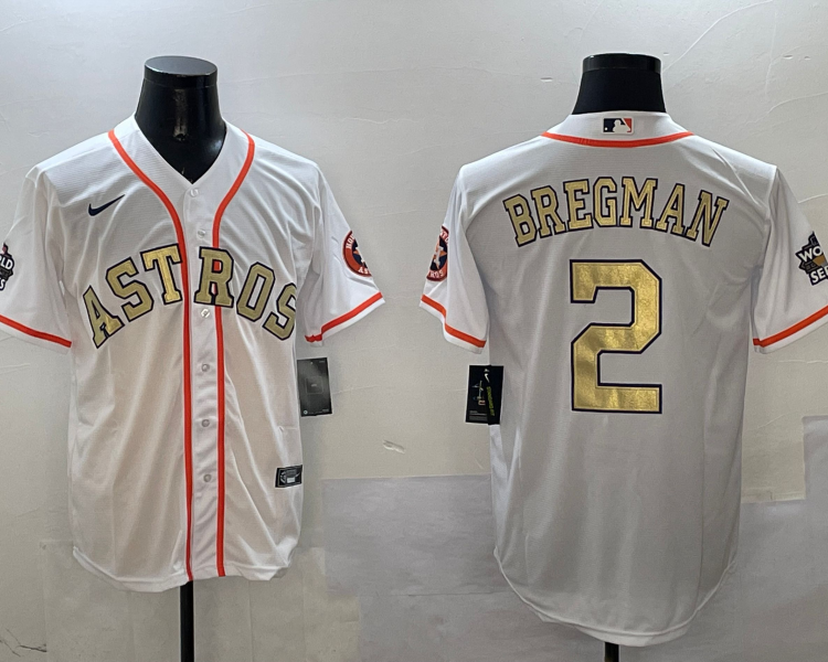 Men's Houston Astros Alex Bregman #2 White Jersey