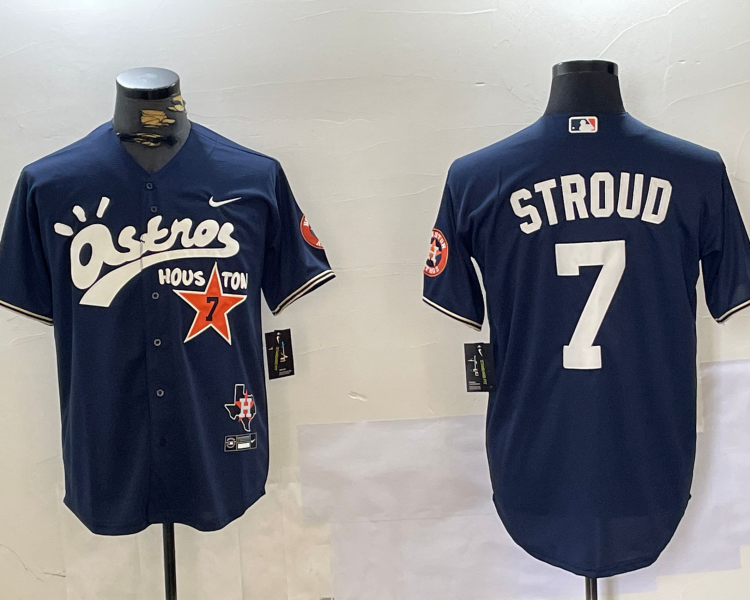 Men's Houston Astros C.J. Stroud #7 Navy Jersey