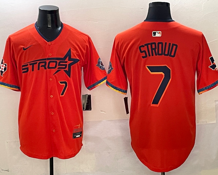 Men's Houston Astros C.J. Stroud #7 Orange 2025 City Connect Limited Jersey
