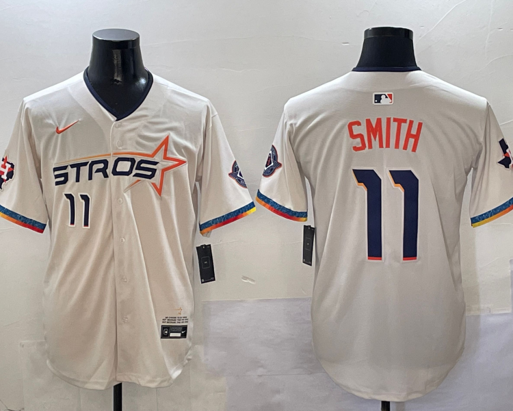 Men's Houston Astros Cam Smith #11 Cream 2025 City Connect Limited Jersey