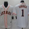 Men's Houston Astros Carlos Correa #1 White Baseball Jersey