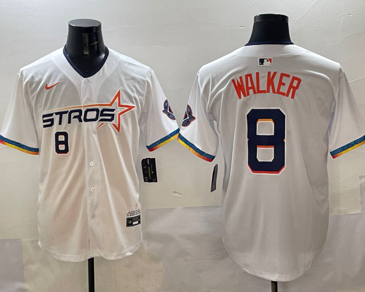 Men's Houston Astros Christian Walker #8 White 2025 City Connect Limited Jersey