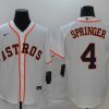 Men's Houston Astros George Springer #4 White Baseball Jersey