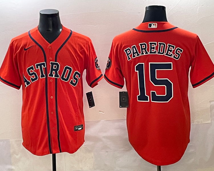 Men's Houston Astros Isaac Paredes #15 Orange Jersey