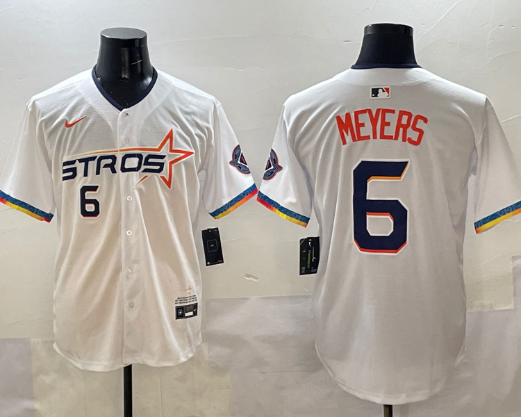 Men's Houston Astros Jake Meyers #6 White 2025 City Connect Limited Jersey