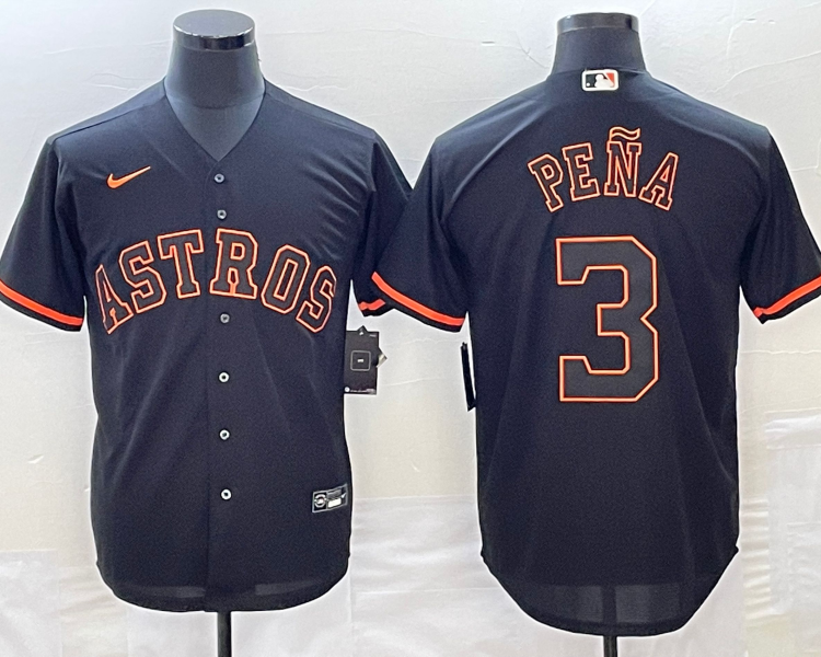 Men's Houston Astros Jeremy Pena #3 Black Authentic Jersey