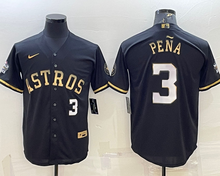 Men's Houston Astros Jeremy Pena #3 Black Authentic Jersey