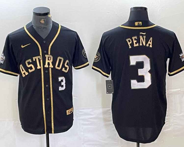 Men's Houston Astros Jeremy Pena #3 Black Jersey