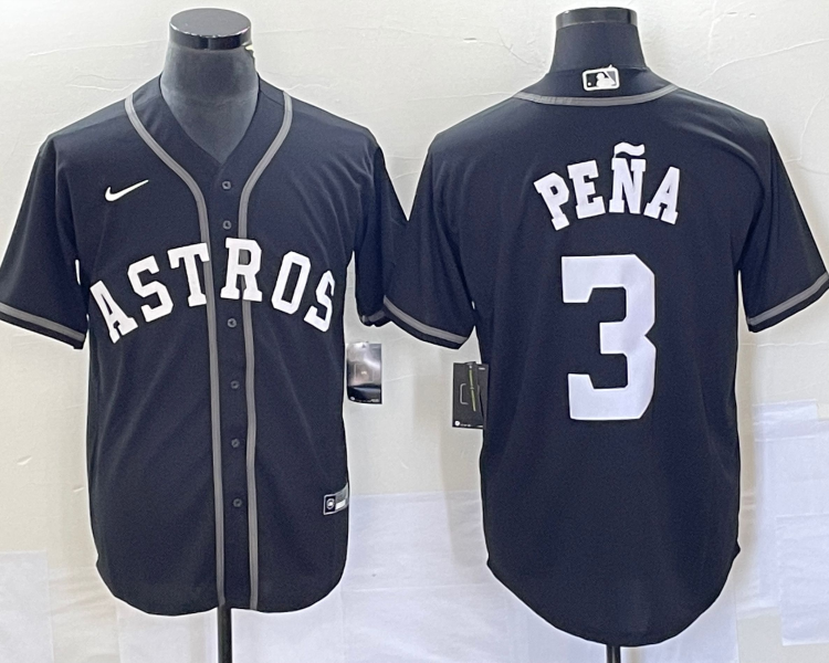 Men's Houston Astros Jeremy Pena #3 Black Jersey