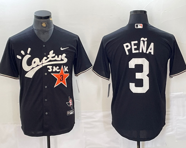 Men's Houston Astros Jeremy Pena #3 Black Limited Jersey