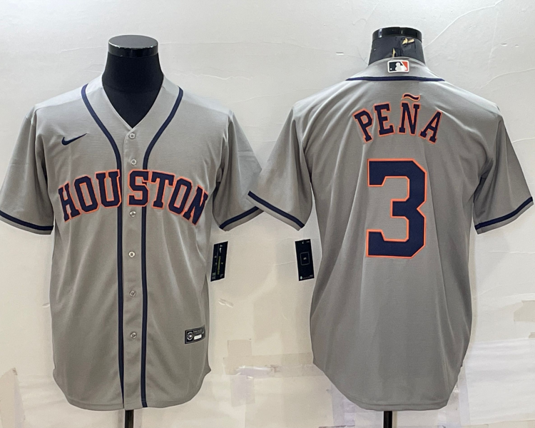 Men's Houston Astros Jeremy Pena #3 Gray Jersey