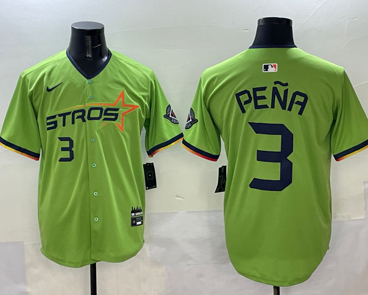 Men's Houston Astros Jeremy Pena #3 Green 2025 City Connect Limited Jersey