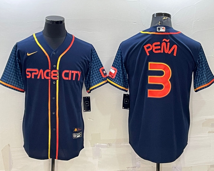 Men's Houston Astros Jeremy Pena #3 Navy 2022 City Connect Jersey