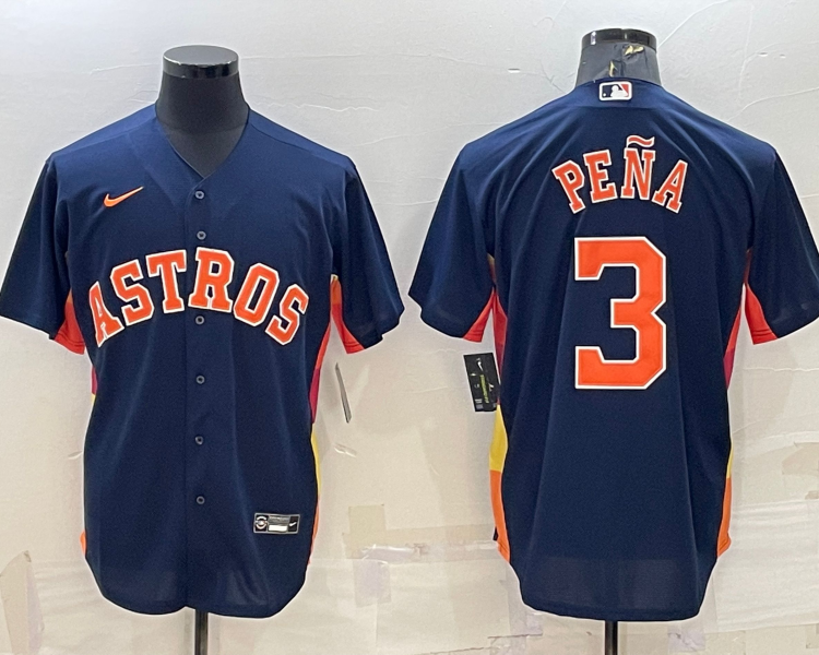 Men's Houston Astros Jeremy Pena #3 Navy Alternate Name Jersey