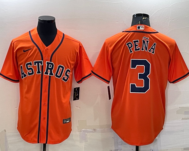 Men's Houston Astros Jeremy Pena #3 Orange Jersey