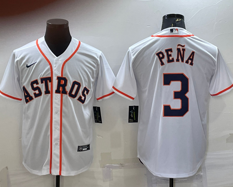 Men's Houston Astros Jeremy Pena #3 White Home Jersey