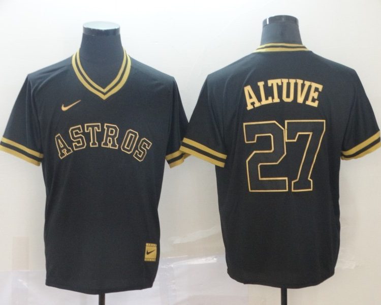 Men's Houston Astros Jose Altuve #27 Black Jersey