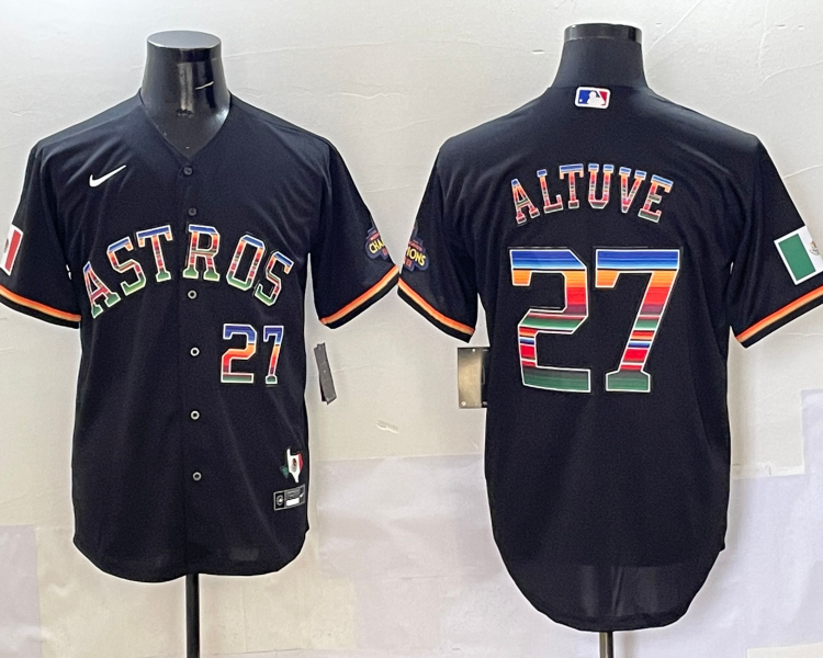 Men's Houston Astros Jose Altuve #27 Black Jersey