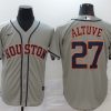 Men's Houston Astros Jose Altuve #27 Gray Baseball Jersey