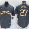 Men's Houston Astros Jose Altuve #27 Gray Stitched Jersey