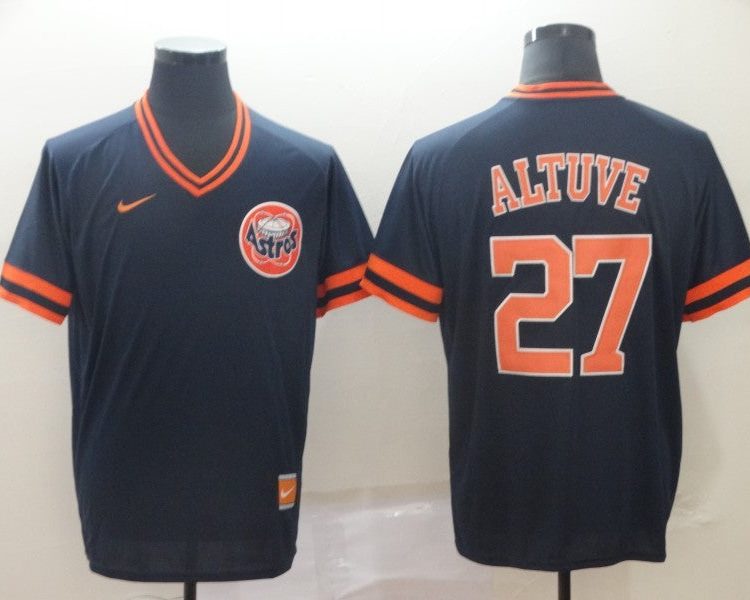 Men's Houston Astros Jose Altuve #27 Navy Authentic Jersey