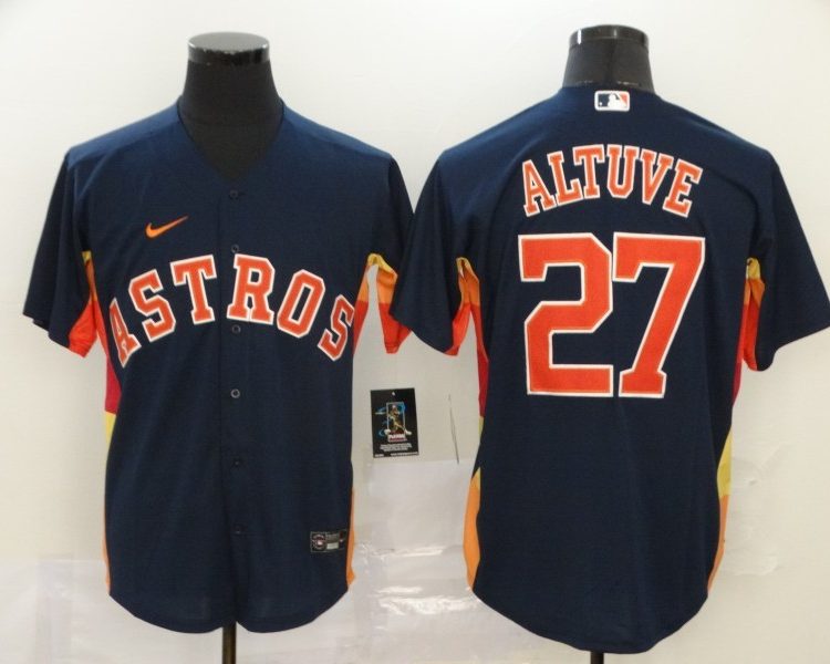 Men's Houston Astros Jose Altuve #27 Navy Baseball Jersey