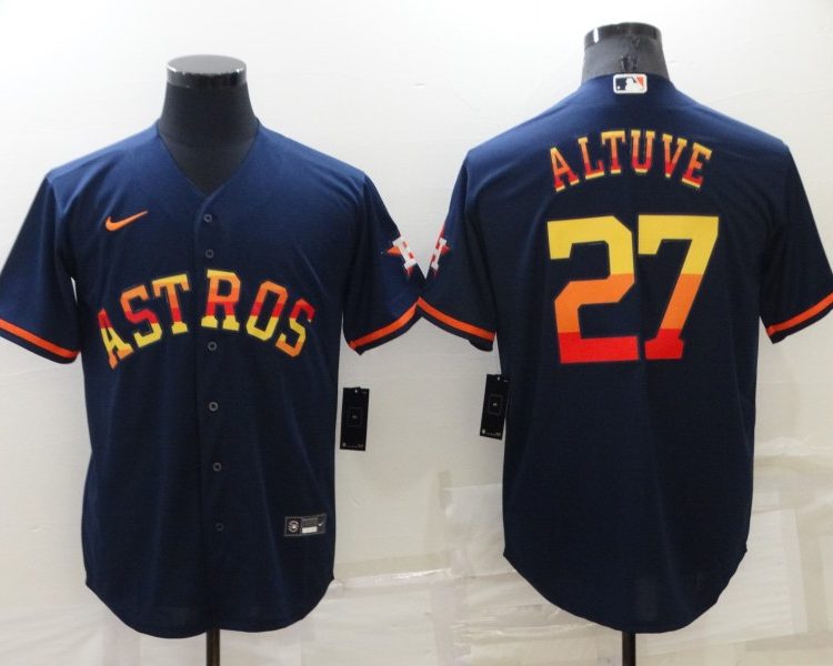 Men's Houston Astros Jose Altuve #27 Navy Jersey