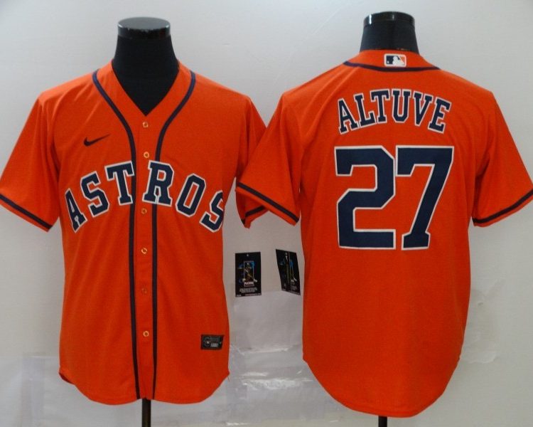 Men's Houston Astros Jose Altuve #27 Orange Baseball Jersey