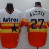 Men's Houston Astros Jose Altuve #27 White/Orange Baseball Jersey