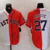 Men's Houston Astros Jose Altuve #27 White/Orange Limited Jersey