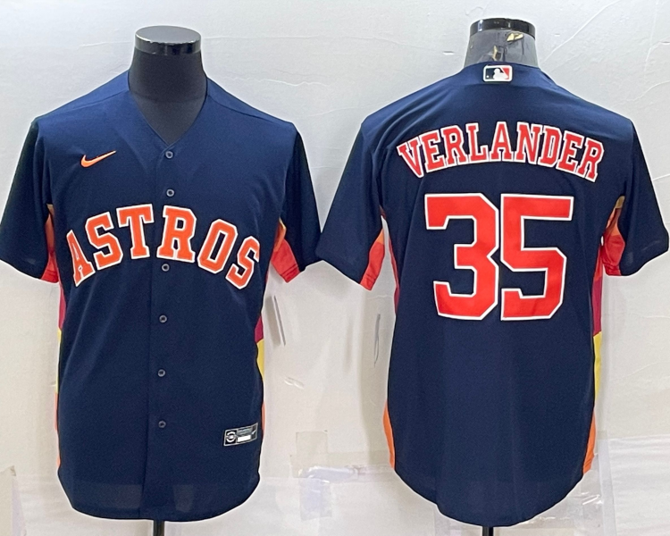 Men's Houston Astros Justin Verlander #35 Navy Alternate Name Jersey