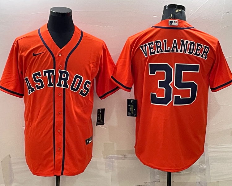 Men's Houston Astros Justin Verlander #35 Orange Jersey