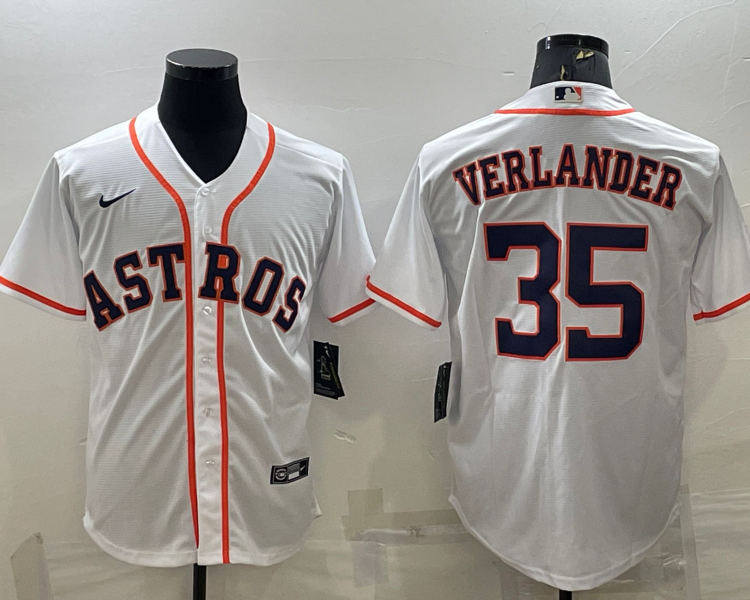 Men's Houston Astros Justin Verlander #35 White Home Jersey