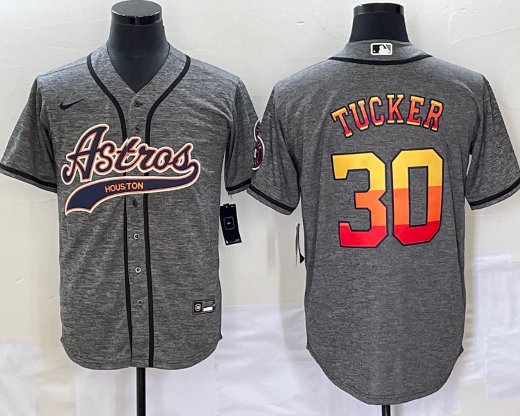 Men's Houston Astros Kyle Tucker #30 Gray Jersey Joint Edition