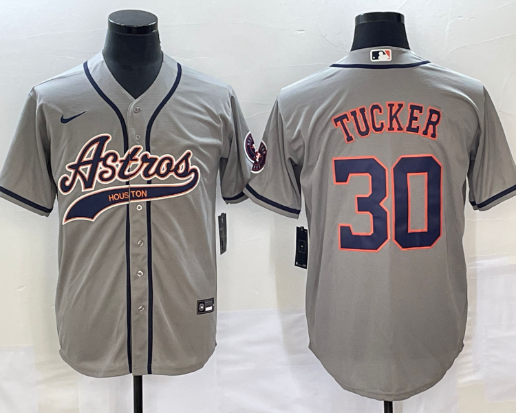 Men's Houston Astros Kyle Tucker #30 Gray Jersey Joint Edition